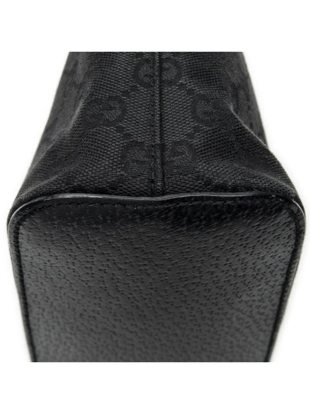 Gucci Ring Handle Zip Hobo Black GG Canvas - Picture 9 of 11